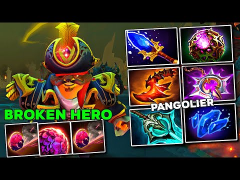 Broken Hero Pangolier Solo Mid is Back Control Ganking 7 Slot Items - Dota 2
