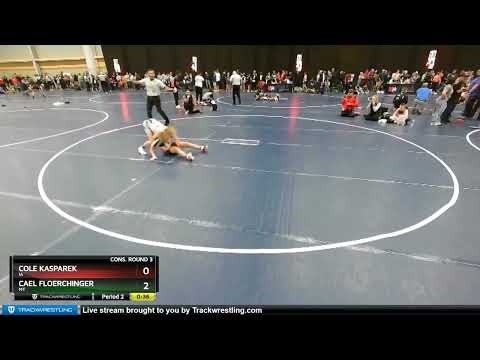 97 Lbs Cons. Round 3 - Cole Kasparek, IA Vs Cael Floerchinger, MT 2105