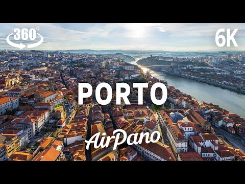 Porto, Portugal. 360° 6K aerial video