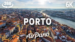 Porto, Portugal. 360° 6K aerial video