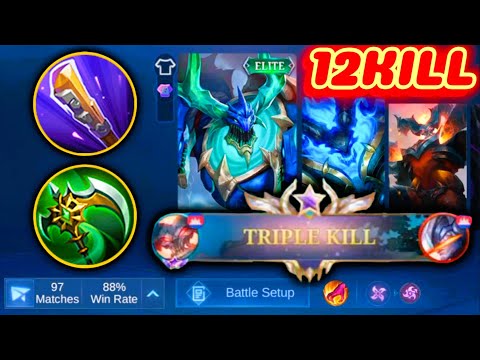 THE AGGRESSIVE THAMUZ JUNGLE 12KILL AMAZING GAMEPLAY | BUILD TOP 1 GLOBAL THAMUZ | MLBB