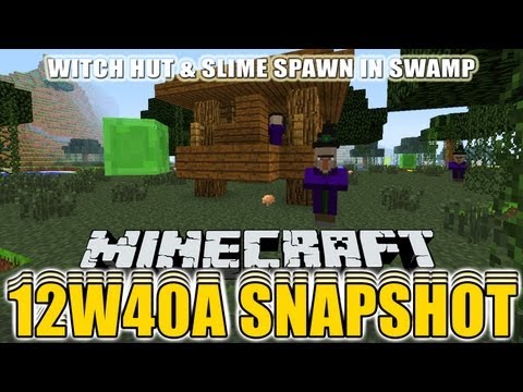 Minecraft 12W40A Snapshot Update - Witch Hut , Slime Spawn in Swamp Biome