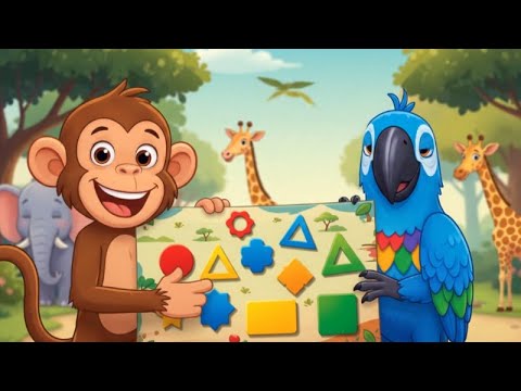 Thumbnail for Colors and Shapes for Kids! Color & Shape Safari with Miko & Pepper | Preschool Learning Cartoon