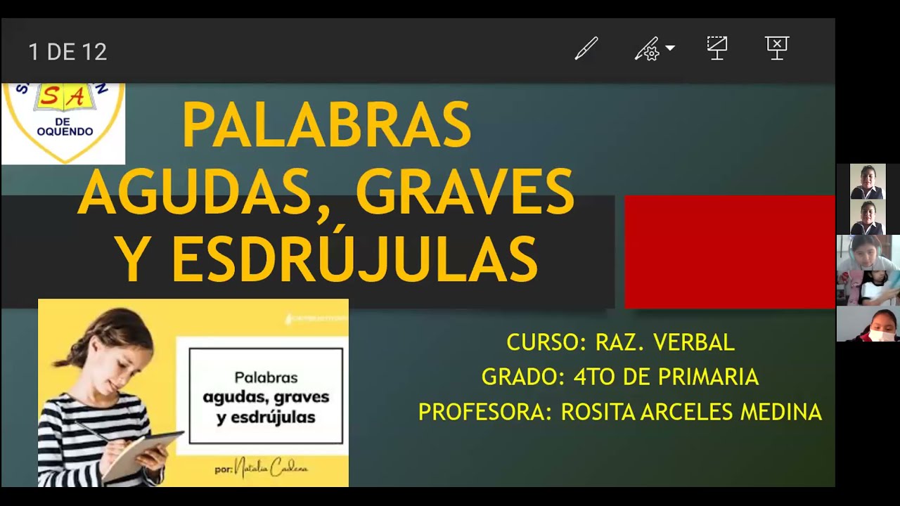 PALABRAS AGUDAS, GRAVES Y ESDRÚJULAS I