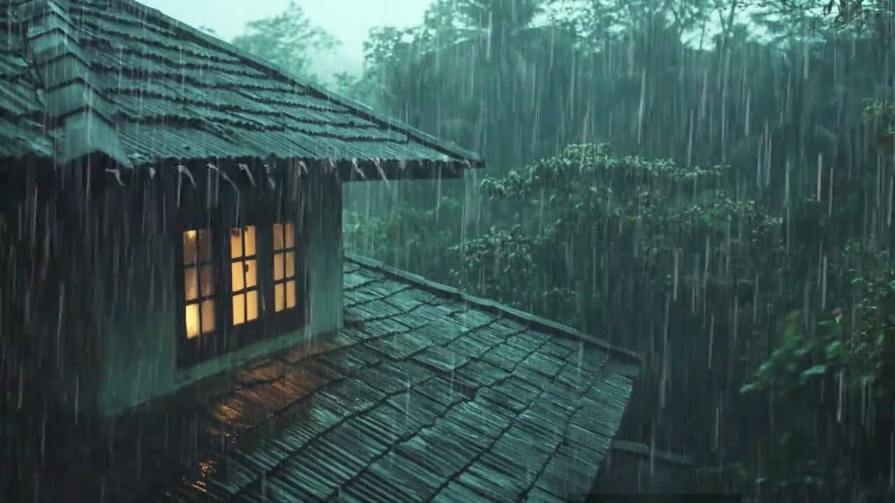 Rain Sounds For Sleeping 3 Hours | Overcome Your Anxiety with The Sounds Of Thunder and Heavy Rain