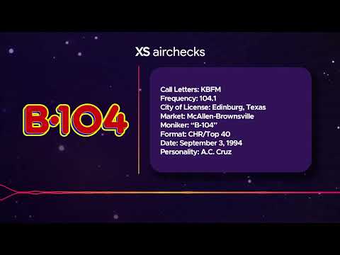 "Hot B-104" KBFM Edinburg, Texas - September 3, 1994