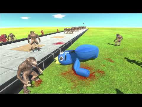 Rainbow Friends vs Werewolf - Animal Revolt Battle Simulator