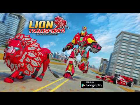 Lion Transform War Robot Hero: Formula Car Game