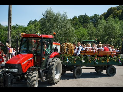 Dożynki Gminne 2020 w Husowie - Przejazd Korowodu Dożynkowego