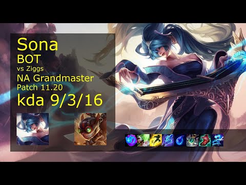 Sona Bot & Seraphine vs Ziggs & Amumu - NA Grandmaster 9/3/16 Patch 11.20 Gameplay