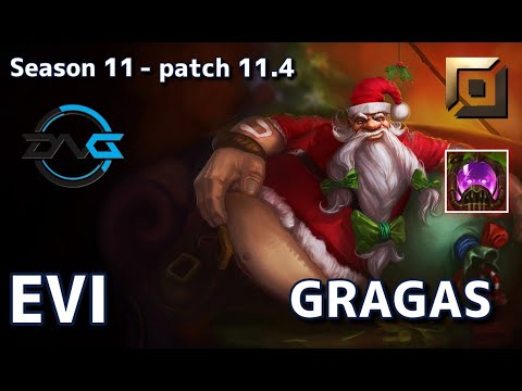 【韓国サーバー/C1】DFM Evi グラガス(Gragas) VS ジェイス(Jayce) TOP - Patch11.4 KR Ranked【LoL】
