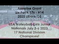 Annalise Grant #14 Six Pack 17s USA Volleyball Girls Junior Nationals Highlights July 3-6 2023