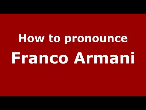 How to pronounce Franco Armani (Spanish/Argentina) - PronounceNames.com