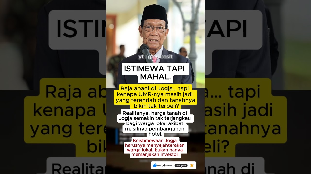 SRI SULTAN HAMENGKUBUWONO X (Gubernur DIY)#srisultan #jogja #yogyakarta #umrjogja #hargatanah