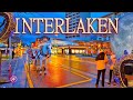 INTERLAKEN SWITZERLAND Christmas Time Evening Walking Tour From Ost To West Market Streets 4K