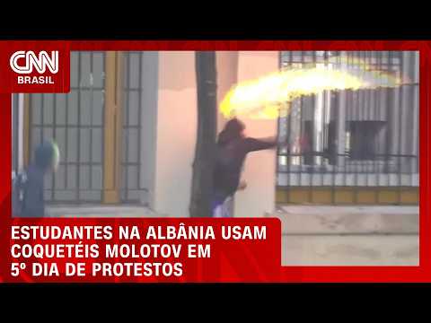 Estudantes na Albânia usam coquetéis Molotov em 5º dia de protestos | CNN BRASIL
