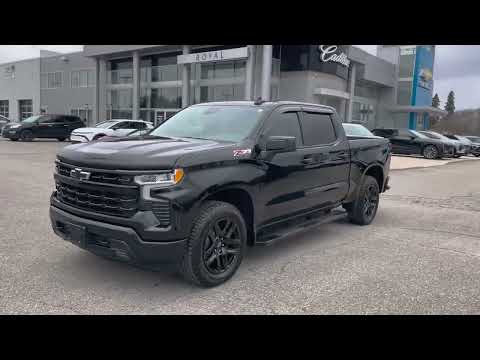 2024 Chevrolet Silverado 1500 Crew Cab Short Box 4-Wheel Drive RST in Black for sale at Royal Chevrolet in Orangeville, ON