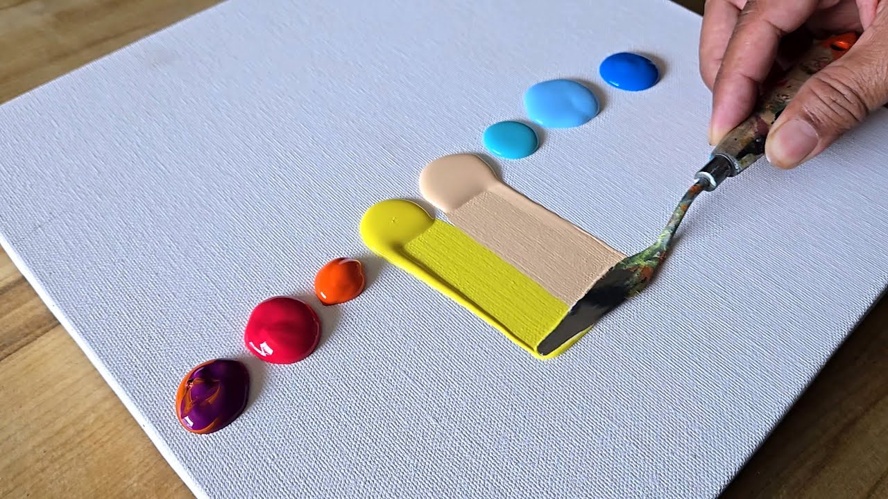 Easy Acrylic Painting Technique / Abstract Painting / Step By Step For Beginners