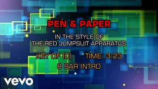 The Red Jumpsuit Apparatus - Pen &amp; Paper (Karaoke)
