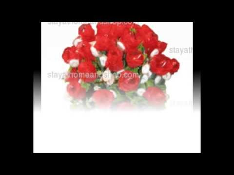 Red Chocolate Ribbon  Rose Candy Bouquet in Box