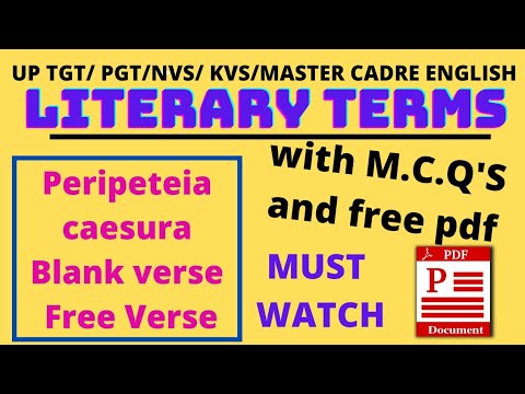 LITERARY TERMS {BLANK VERSE||FREE VERSE|| PERIPETEIA||CAESURA}@learnenglish5494
