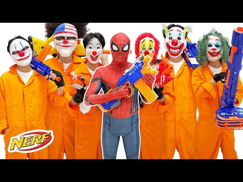 Spider Man vs Bad Guy Team Nerf Gun Live Action ( Nerf First Person Shooter )