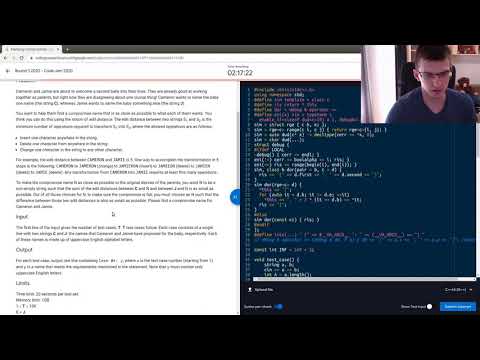 Google Code Jam 2020 R3 - Screencast & Commentary
