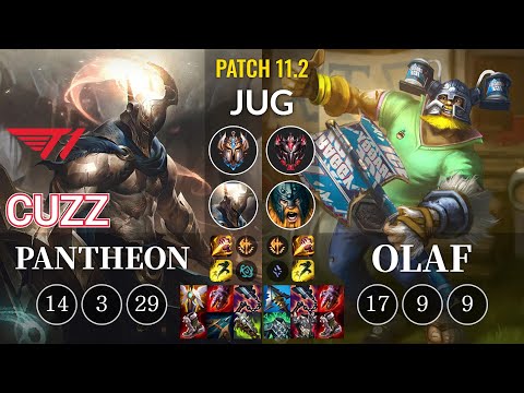 T1 Cuzz Pantheon vs Olaf Jungle - KR Patch 11.2