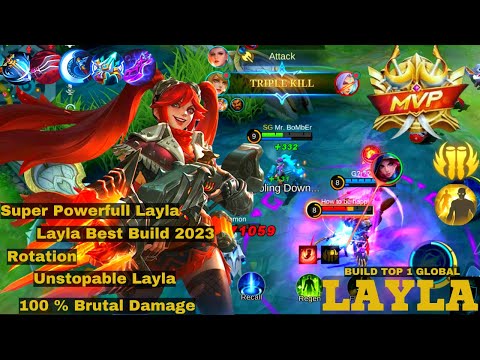 MVP!!  20Kills!!! Layla High Critical Damage!! Layla best build 2023-100% Lifesteal ~ MLBB