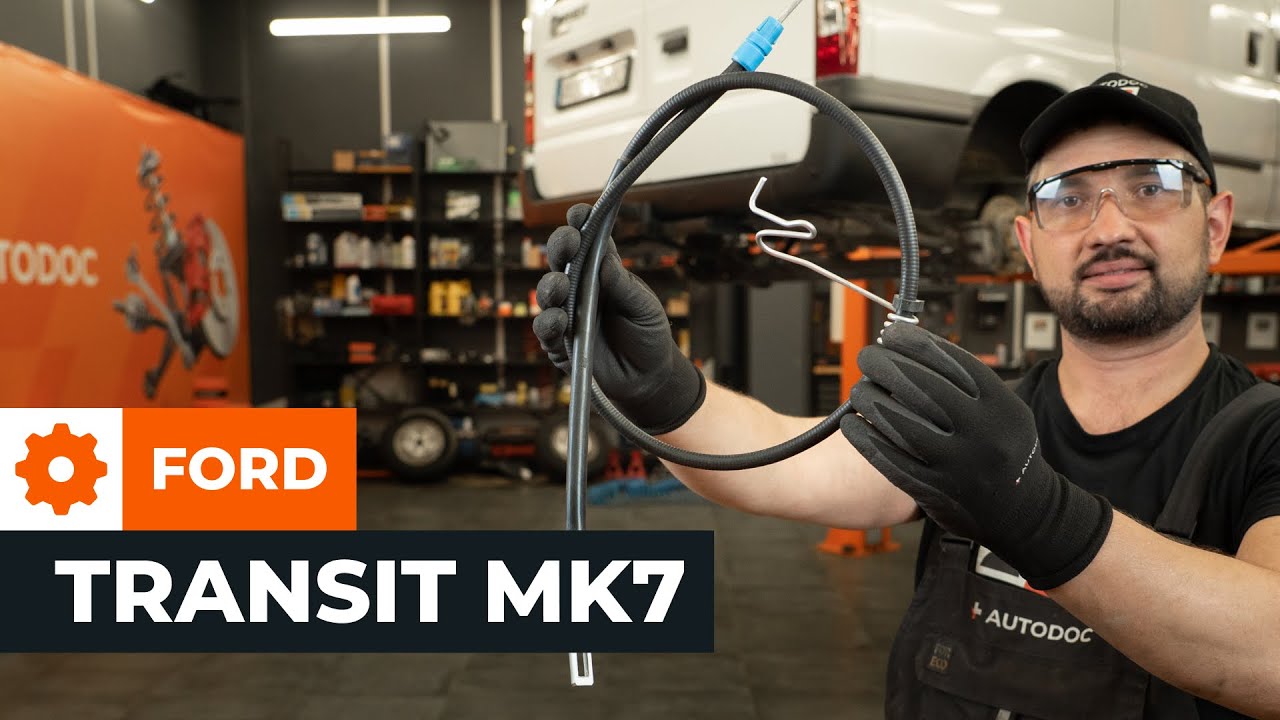 Kaip pakeisti Ford Transit Mk7 van rankinio stabdžio troso - keitimo instrukcija