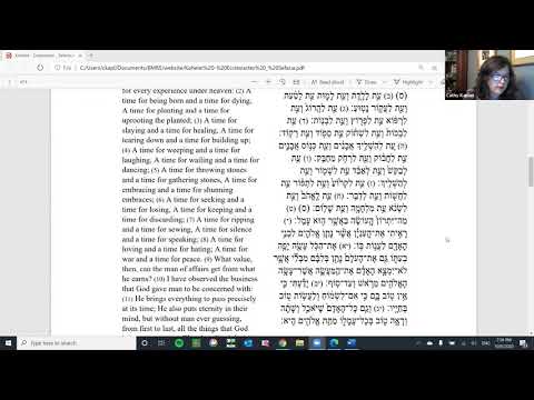 Ecclesiastes (Kohelet) - chanted during Sukkot