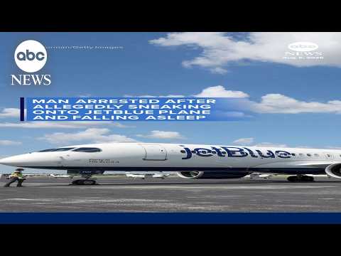 Man arrested after allegedly sneaking onto JetBlue plane and falling asleep