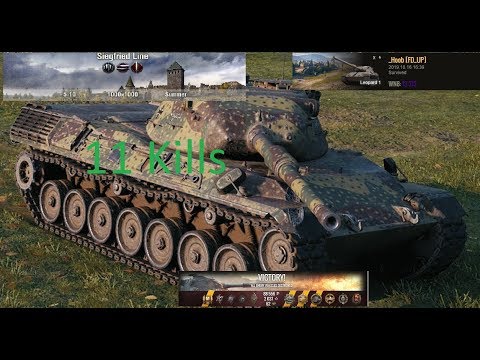 World of Tanks Leopard 1  - 11 Kills Siegfried Line