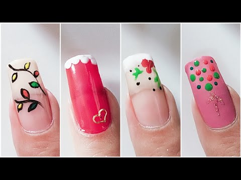 4 EASY CHRISTMAS NAIL DESIGNS 🤩 ECHRISTMAS NAIL DESIGNS 2023 Diseños de uñas Navidenas 😍