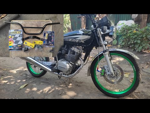 Installing handle bar ,Earls hose, braket, signalight, JRP handle grip, for TMX 125