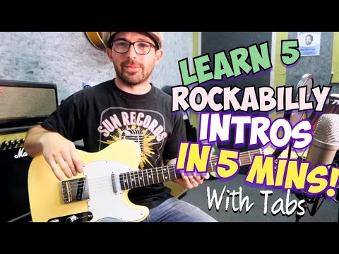 Learn 5 Rockabilly Guitar Intros in 5 Minutes - Chet, Perkins, Setzer and Moore!