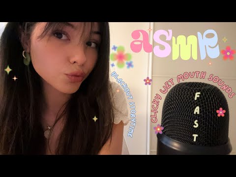 ASMR Fast Wet Mouth Sounds + Clicky Mouth Sounds + Hand Movements + Spanish Blackout Storytime❤️