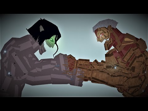 The Attack Titan vs The Armored Titan in people playground