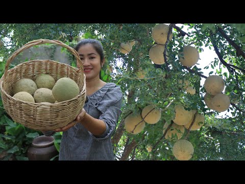 3 Sisters Prepare Wood Apple Recipe / Eat Fruit With Dipping Sauce / By Countryside Life TV