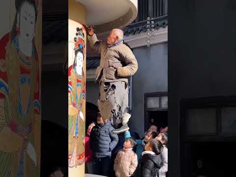 Uncle painting in the air#china #painting #aiart #hand painting #lady picture #ai #uncle