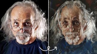 Painting an Old Man with White Hair Step by Step | Oil Portrait Tutorial