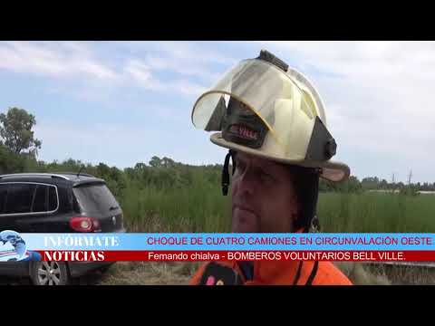 CHOQUE DE CUATRO CAMIONES EN CIRCUNVALACIÓN OESTE. #infórmate #noticias #bellville