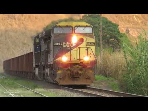 MRS - Dupla de locomotivas GE C44-EMi #3908-2 e #3964-3 trem prefixo NVE 0119