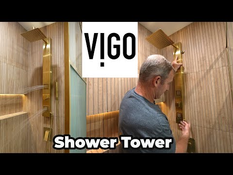 Shower Tower with Massage Body Sprays | VIGO Retrofit Shower Panel