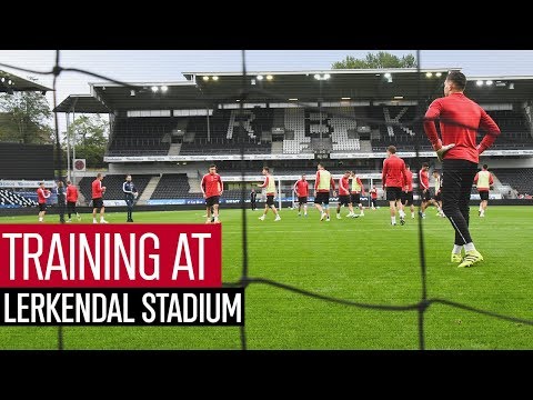 Training at Lerkendal Stadium ahead of Rosenborg tie