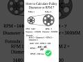 How To Calculate Pulley Diameter Or RPM