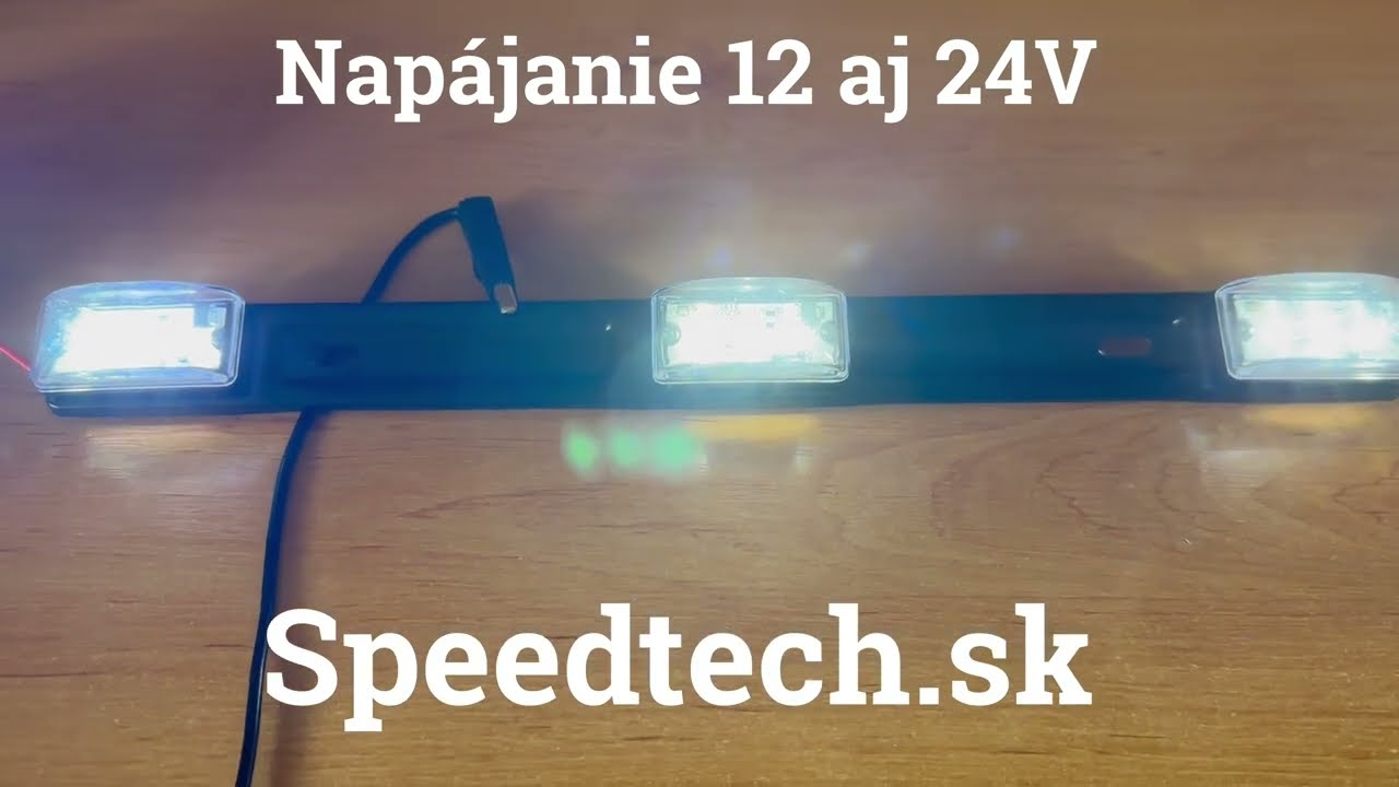 Predné obrysové svetlo LED 12/ 24V - biele (360x31mm) - YouTube náhľad