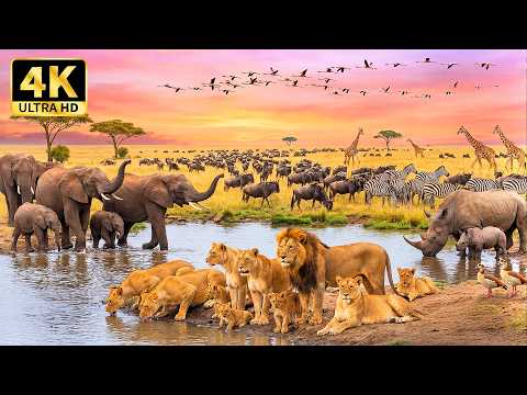 Stunning African Safari in 4K | Majestic Wildlife and Relaxing Music for Tranquil Moments