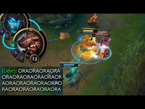 Udyr but Kalista has him tied to her ultimate so he is basically Star Platinum from JoJo's looool