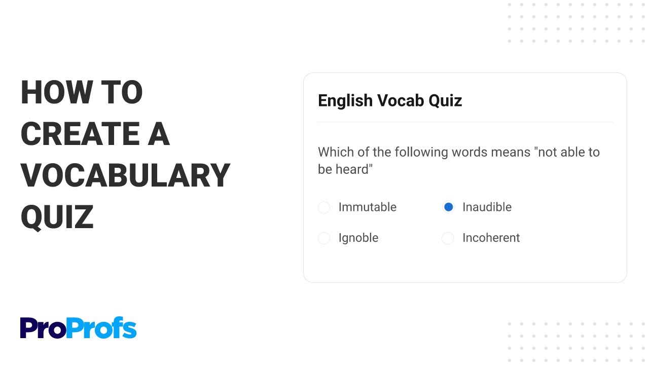 How to Create a Vocabulary Quiz